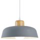 thumbnail image 1 of Lámpara colgante de metal redonda, moderna y sencilla nórdica, lámpara de techo E27 con acabado de madera grande, lámpara colgante de color brillante para cocina, dormitorio, sala de estar (gris), 1 of 5