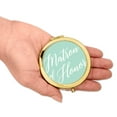 thumbnail image 3 of Koyal Wholesale Gold Compact Mirror Matron of Honor Wedding Gift, Mint Green, 1-Pack, 3 of 5