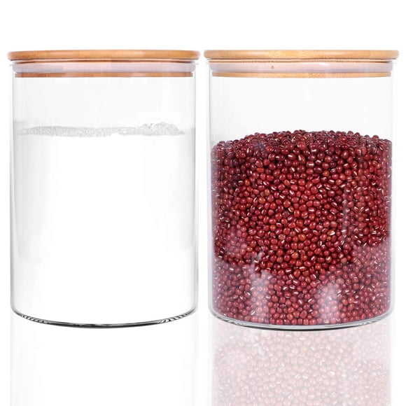 Tarro de almacenamiento de alimentos con hojas y árboles, 3000 ml (juego de 2)