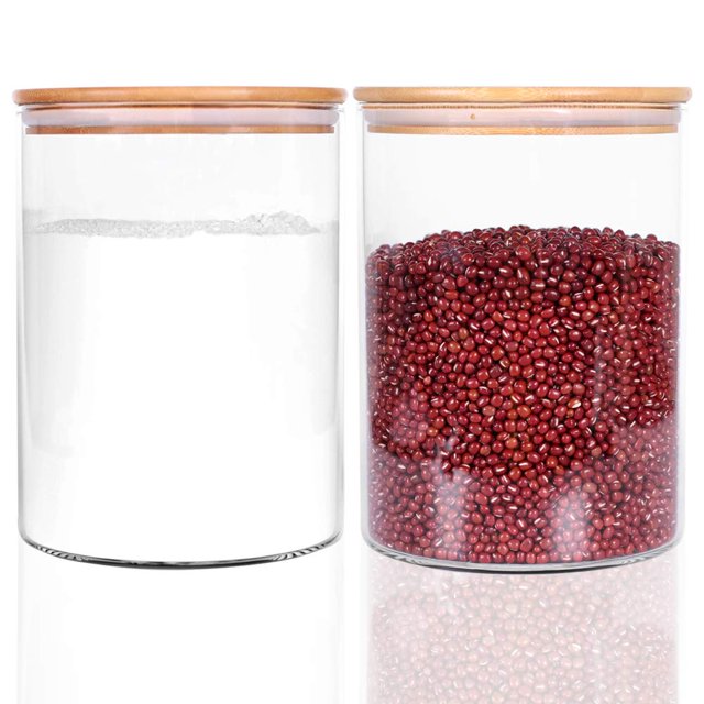 Tarro de almacenamiento de alimentos con hojas y árboles, 3000 ml (juego de 2)