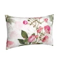thumbnail image 2 of YFYANG Super Soft Rectangular Plush Cushion Cover (Without Pillow Insert), Vintage Pink Flowers Comfort and Non-Pilling Hidden Zip Bedroom Sofa Pillowcases, 20"x30", 2 of 9