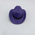 thumbnail image 2 of Pet Cowboy Hat with Adjustable Elastic Strap Classic Western Style Denim Accessory for Small Dogs and Cats Decorative Apparel for Parties Blue Purple S, 2 of 7