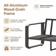 thumbnail image 6 of ReNest 4-Piece Patio Conversation Set, Aluminum Wood-Grain Outdoor Furniture with 3-Seater Sofa, Water-Repellent Olefin Cushions, 6 of 8