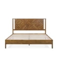 thumbnail image 6 of Christian 49" King Bed Frames with Headboard, Rustic, Solid Wood, Dark Brown, 6 of 15