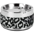thumbnail image 1 of Car Ashtray with Lid Rotating Wind Fashionable Leopard Print Ashtray for Outdoor Use（silver）, 1 of 5