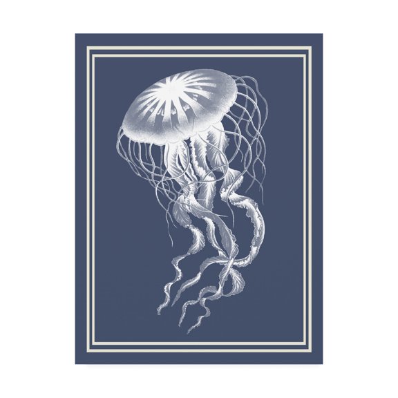 Trademark Fine Art 'Mixed Nautical White On Indigo Blue E' Canvas Art by Fab Funky
