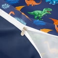 thumbnail image 4 of meiyoeat Jungle T-rex Dinosaur Twin Duvet Cover for Kids Bedding, Tropical Palm Dino Twin Bedding, Navy, Blue Reversible, 2 Pieces, 1 Duvet Cover and 1 Pillowcase, 4 of 6