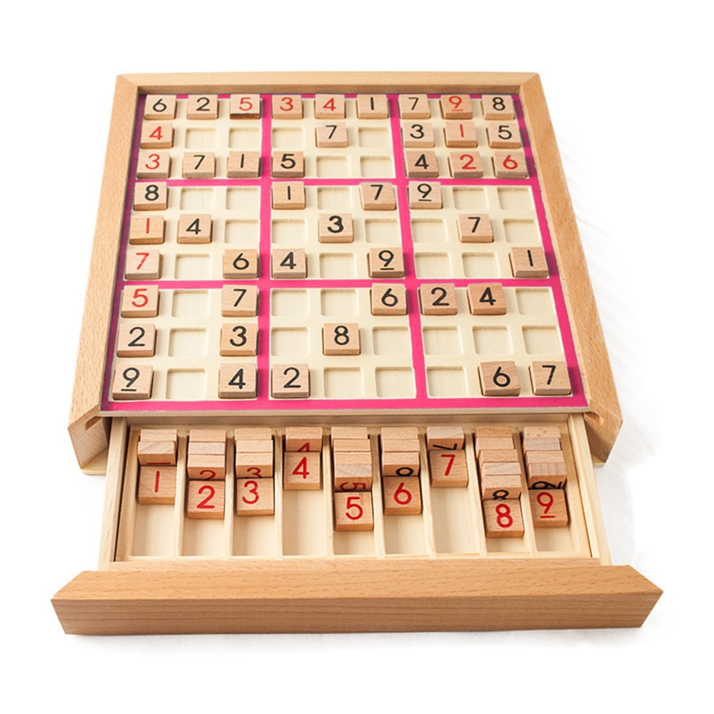 Deluxe Wooden Sudoku Board Game with Book of 100 Sudoku Puzzles kids xmas Gift 