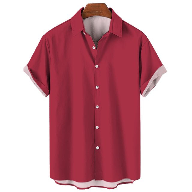 Chemise Homme Plage Hawaïenne Luxe Impression 3D Couleur Unie Motif Manches Courtes Haut Mode Super Large
