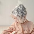 thumbnail image 1 of Ins Cotton Baby Girls Lace Hats Newborn Baby Princess Flower Bonnet Hat White Cute Toddler Infant Beanie Cap Photography PropsCS 0-7months He Qiyong unisex, 1 of 1