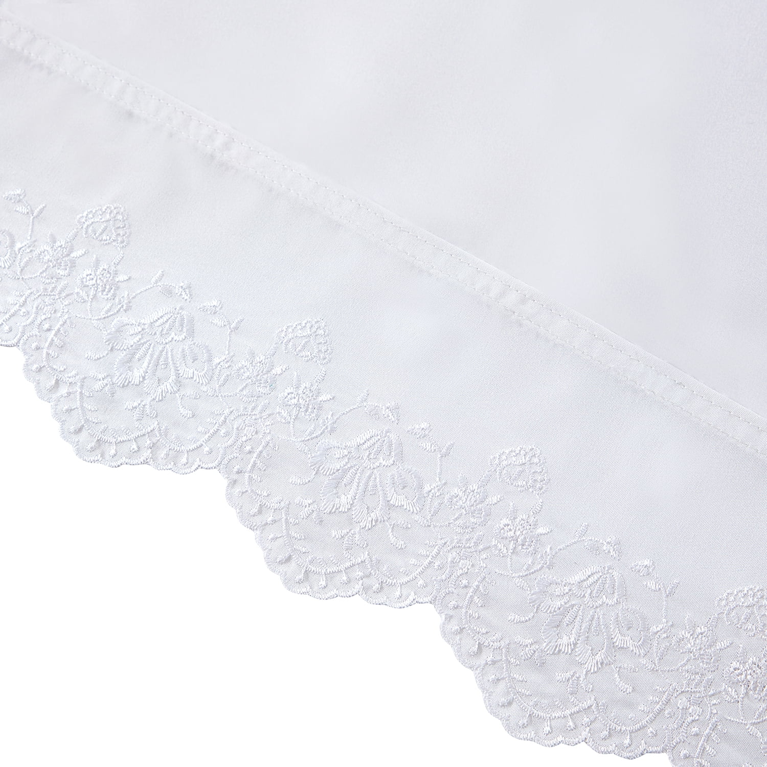 Simply Shabby Chic Embroidered 3-Piece Soft Washed Microfiber Sheet Set, White, Twin