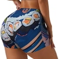 thumbnail image 2 of Kdxio Colorful Sushi Food Art Print Workout Shorts for Women Seamless Soft Smooth Gym Yoga Scrunch Active Shorts, 2 of 5