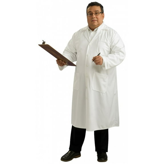Mens Full Figure Hospital Doctor Nurse Lab Coat Costume