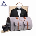 thumbnail image 3 of YA YATECH 2-in-1 Dual-Purpose Travel Garment Bag — Canvas Carry-on Travel Duffel (with Separate Shoe Compartment and Luggage Handle Sleeve), 3 of 5