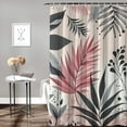 thumbnail image 2 of GOSMITH Jungle Pattern Exotic Tropical Summer Graphic Shower Curtain White, 2 of 7