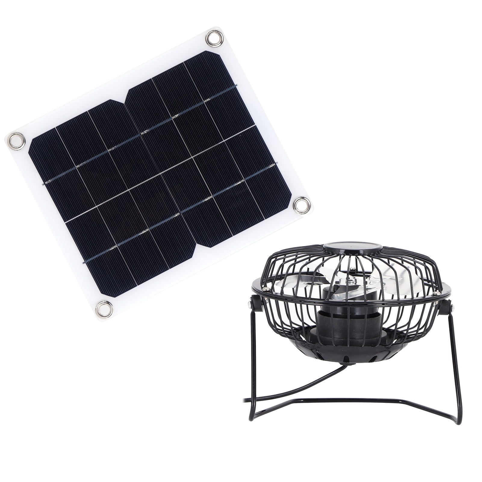 Suodoka 10W Solar Panel with Cooling Fan Portable Monocrystalline Silicon Solar Powered Ventilator for Pet Dog House Chicken Coop Greenhouse 8.66x7.48 inches / 22x19 cm