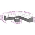 thumbnail image 2 of vidaXL Garden Sofa Set Beige PE rattan Large Adjustable Feet, 2 of 4
