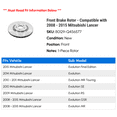 thumbnail image 2 of Front Brake Rotor - Compatible with 2008 - 2015 Mitsubishi Lancer 2009 2010 2011 2012 2013 2014, 2 of 2