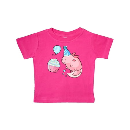 

Inktastic Cute Axolotl Birthday with Cupcake Gift Baby Boy or Baby Girl T-Shirt