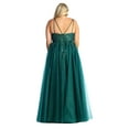thumbnail image 2 of Womens Hunter Green Prom Evening Formal Long V Neck Spaghetti Straps A-Line Plus Size Dress, 2 of 5