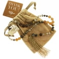 thumbnail image 4 of Erica Lyons Velvet Gift Bag  Long Beaded Tassel Y-Necklace Gold-Tone & Brown, 4 of 7