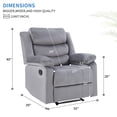 thumbnail image 3 of Bonzy Home Modern Comfort Reclining Chair Set of 2, Breathable Fabric Recliner Chairs, Gray, 3 of 7