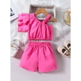 thumbnail image 3 of Toddler Girls Shorts Set, Asymmetric Sleeveless Vest with Shorts Summer 2-piece Outfit, 3 of 9