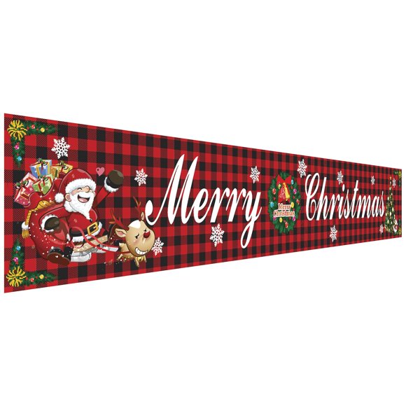 Large Merry Christmas Banner For Christmas Party Decoration Outdoor Indoor, Xmas Banner For Christmas Garden Wall House Table Decoration, For Christma