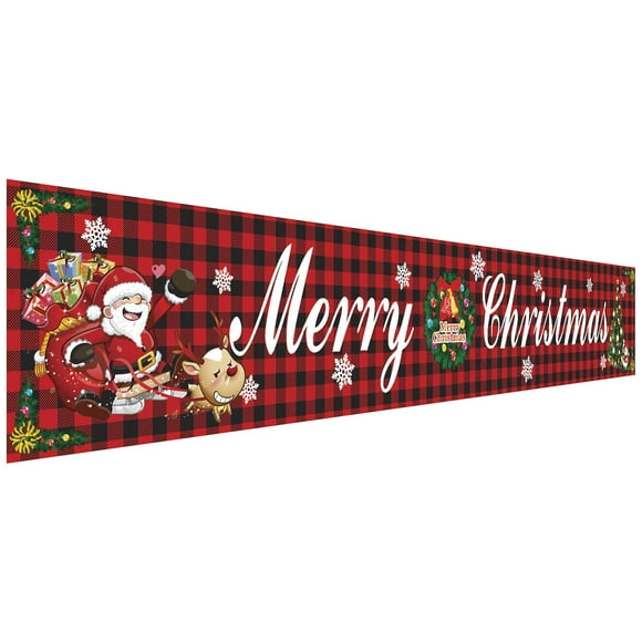 Large Merry Christmas Banner For Christmas Party Decoration Outdoor Indoor, Xmas Banner For Christmas Garden Wall House Table Decoration, For Christma