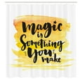 thumbnail image 3 of Ambesonne Inspirational Shower Curtain, Motivating Words, 69"Wx75"L, Yellow Black, 3 of 5