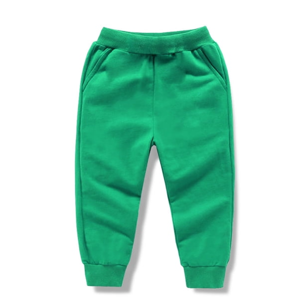 Odeerbi 1-10 Años Niños Niñas Algodón Pantalones Workout Athletic Deportes Jogger Pantalones Color Sólido Cintura Elástica Casual Joggers