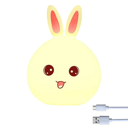 

ANAJOY New Arrivals Rabbit USB Rechargeable Living Room Led Night Light Soft Silicone Color Changing