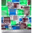 thumbnail image 1 of Soimoi Blue Poly Georgette Fabric Geometric Abstract Decor Fabric Printed Yard 52 Inch Wide, 1 of 3