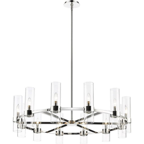 12 Light Chandelier In Restoration Style-13 Inches Tall And 43.5 Inches Wide-Polished Nickel Finish Z-Lite 4008-12Pn
