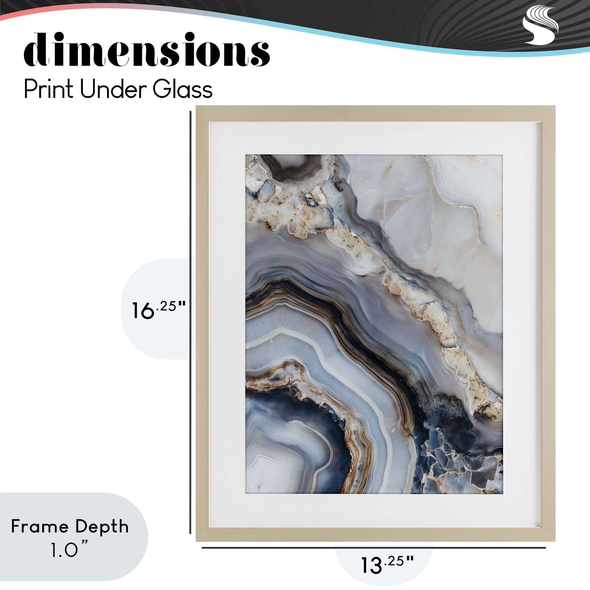 Stupell Industries Geode Gemstone Layers Birch Framed Print Under Glass, design by Svetlana Aleynikova
