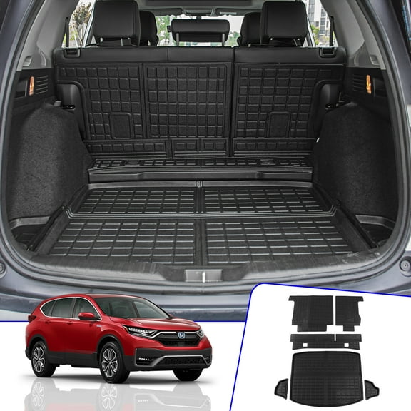 Fit 2017-2022 Honda CRV Fuel Trunk Mat Cargo Liner Rear Trunk Liner TPE All Weather Seat Back Cover Protector 2021 CR-V Accessories (Trunk Mats   Backrest Mats)
