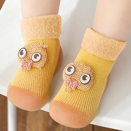 

〖TOTO〗Toddler Shoes Warm Stocking Girls Knit Socks Kids Rubber Soft Solid Sole Slipper Toddler Baby Boys Shoes Baby Shoes