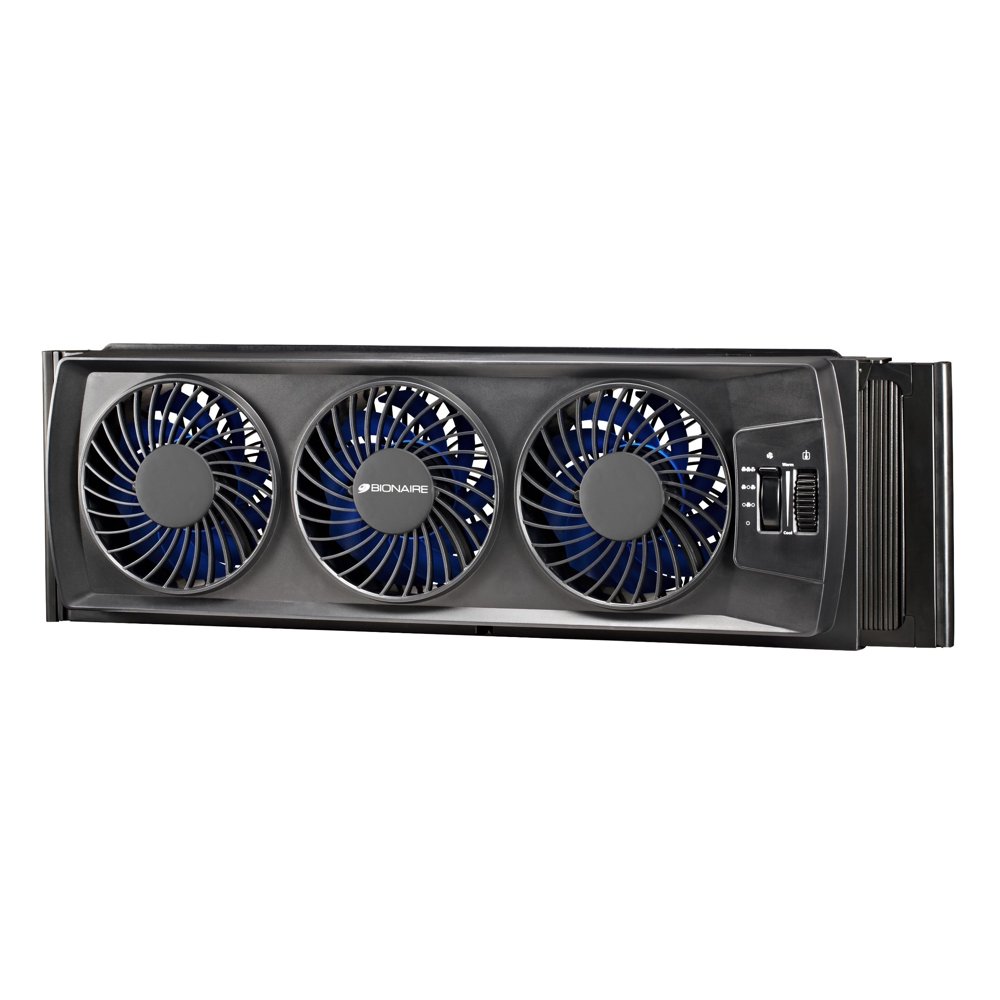 Holmes Bionaire BWF0522M Compact Window Fan with Manual Controls, 3 Baldes, Black NEW Walmart