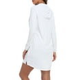 thumbnail image 6 of HDE Beach Coverups for Women UPF 50 Long Sleeve Swim Cover Up Dress with Hood White - XL, 6 of 6