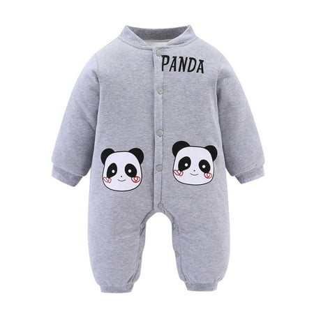 

Baby Boys Girls Cute Cartoon Animals Letter Patchwork Long Sleeve Thicken Warm Romper Jumpsuit Outfit Clothes Coat