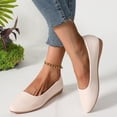 thumbnail image 3 of Women's Wedge Low Heels Dress Shoes Fashion Leather Pointed Toe Office Work Oxfords Formal Slip on Loafers, 3 of 7