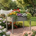 thumbnail image 3 of Wooden Raised Garden Bed with Legs, 48"L X 24"W X 30"H, Elevated Reinforced Large Planter Box for Vegetable Flower Herb Outdoors, 3 of 8