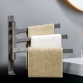 thumbnail image 3 of LAMIRO Swivel Bathroom Towel Rack Wall Mounted Towel Rack,Stainless Steel Towel Bar 3-Arm Towel Hanger Space Saving Towel Racks for Bathroom,Kitchen, 3 of 4