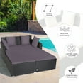 thumbnail image 6 of Patiojoy Patio Rattan Daybed with 4 Pillows Cushioned Sofa for Outdoor  Grey, 6 of 9