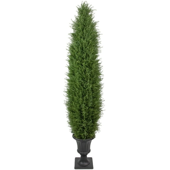 Northlight Real Touch™ Artificial Cedar Pine Arborvitae Tree in Urn Style Pot, Unlit - 5'