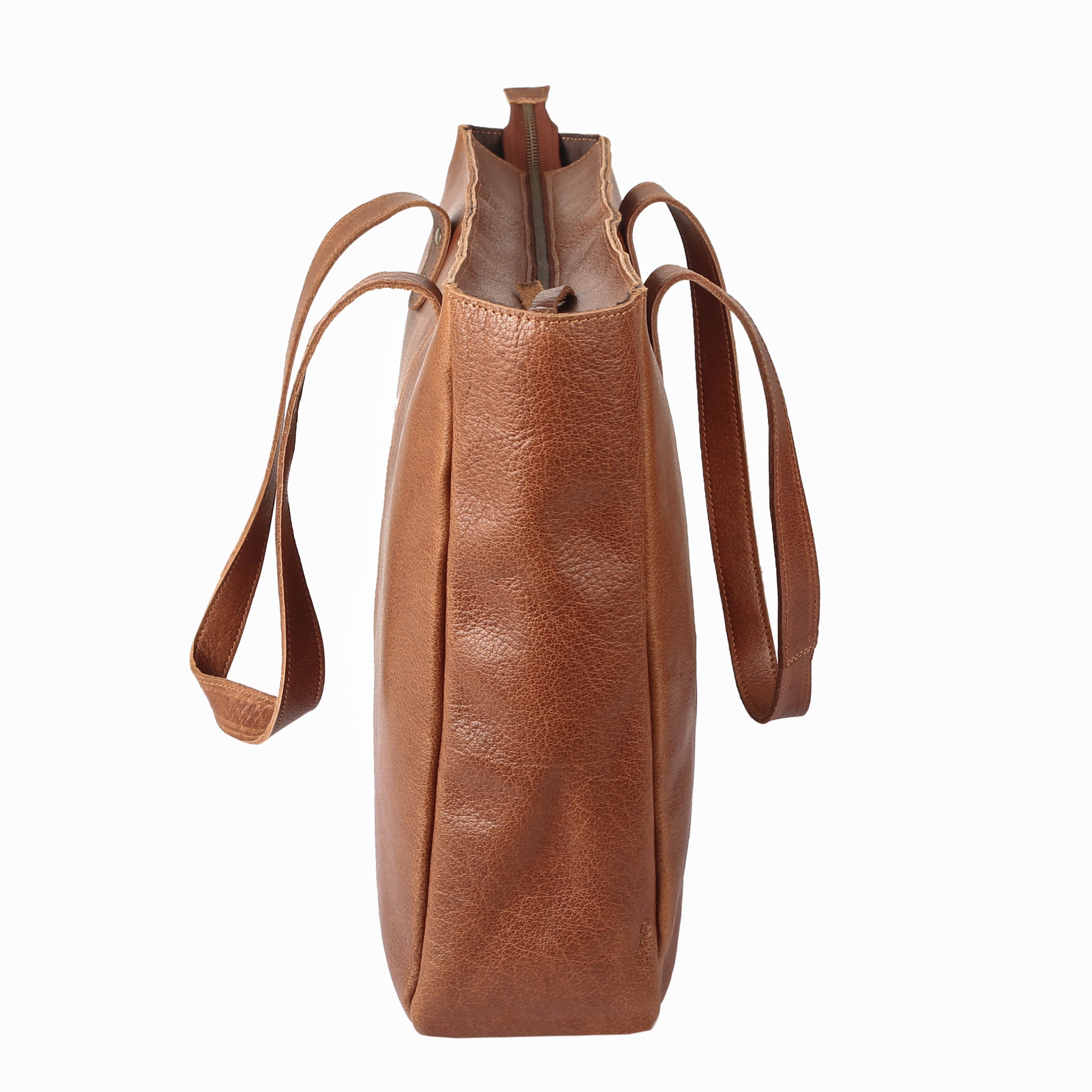 Leather Zip Tote Bag for Women Purse Satchel Travel Bag Shopping Carry Messenger Multipurpose Handbag