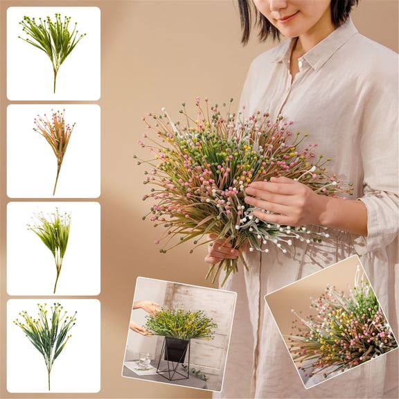 Skegnu Outdoor Artificial Flowers Artificial Leaf Plant Floral Plant Tree Branch Green Wedding Home Decor for Decoration Clearance