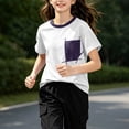 thumbnail image 6 of Teylalorva Girls Cotton T-Shirt with Pocket Crew Neck Short Sleeve Kids Summer Trendy Casual Tee White Size 3T, 6 of 9