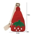 thumbnail image 3 of s Strawberry Crossbody Bag Lightweight Canvas Purse for s Age 3-11 - Machine Washable Daily Use Shoulder Bag for Little s(Red), 3 of 9
