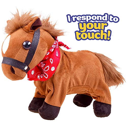 Liberty Imports Interactive Horse Plush Toy Animated Walking